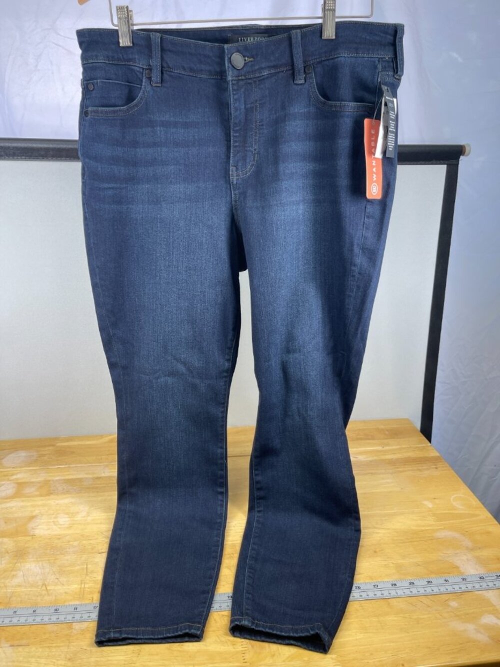 Liverpool Los Angeles Abby Ankle Skinny Jeans Women 14W Dark Wash NWT